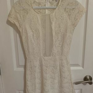 Cream Lace Romper